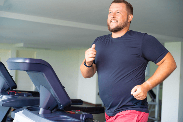 Man jogging on a treadmill